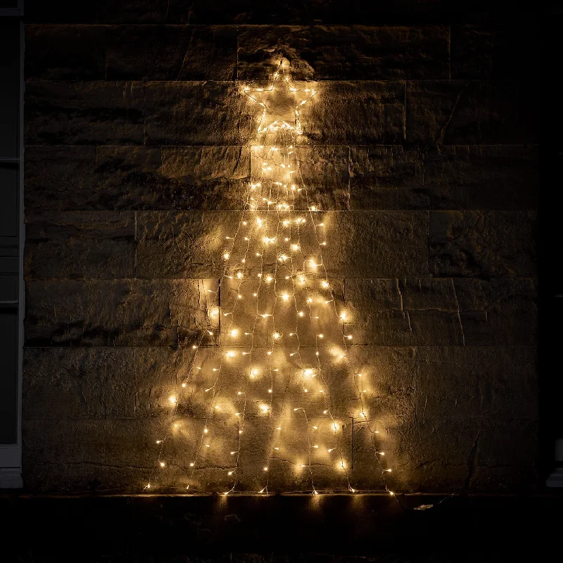 1.8m Dual Colour LED 2D Christmas Tree and Star Wall Light