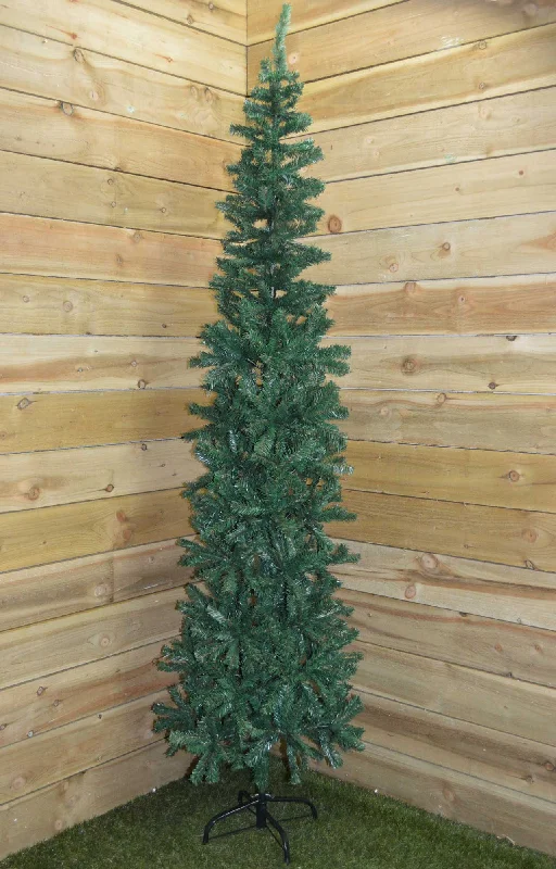 2.2m (7.5ft) Premier Plain Green Spruce Pine Slim Christmas Tree with Stand