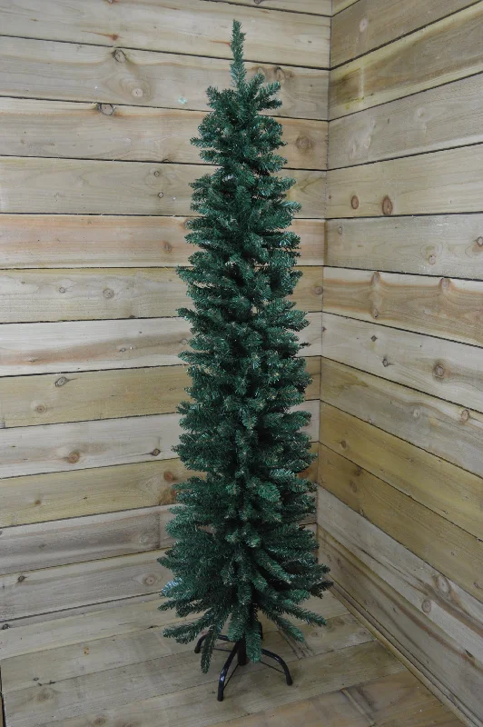 220cm (7ft 3") Premier Pencil Style Slim Christmas Tree in Green