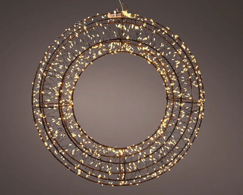 38cm LED Micro Classic Warm Metal Wreath by Lumineo