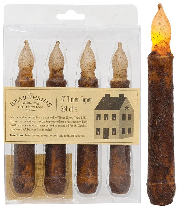 4/Pkg, Burnt Mustard Timer Tapers