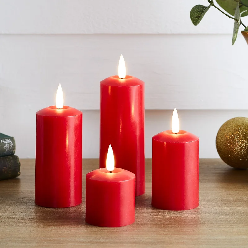 4  TruGlow® Red Slim LED Candles