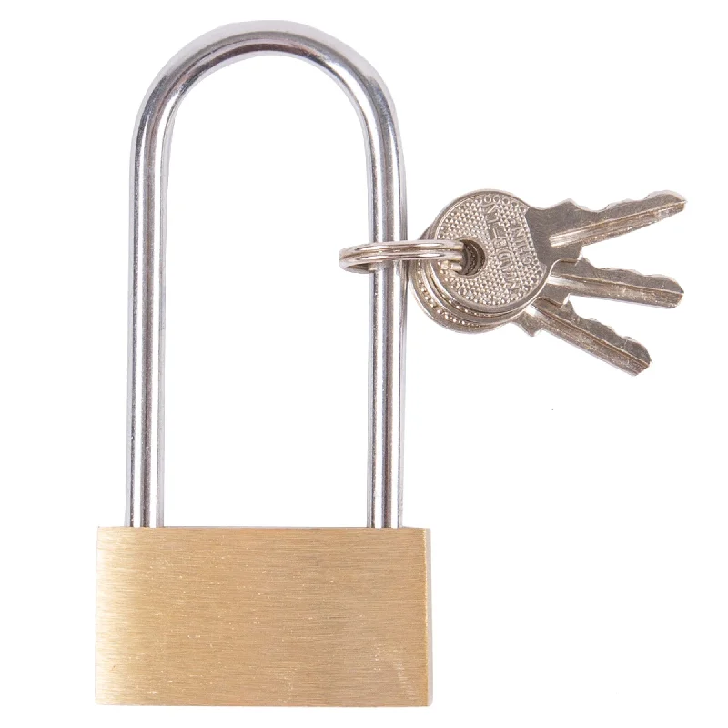 4cm Brass Long Shackle Padlock - By Blackspur