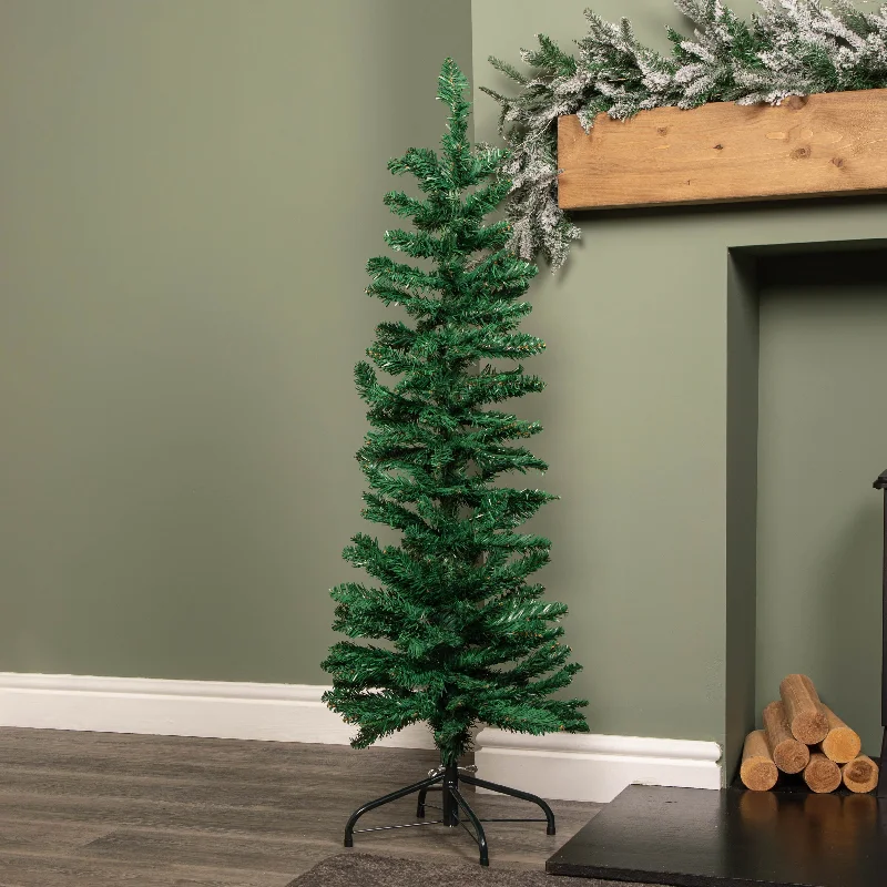 4ft (1.2m) Green Artificial Pencil Christmas Tree With Green Metal Stand and 168 Tips