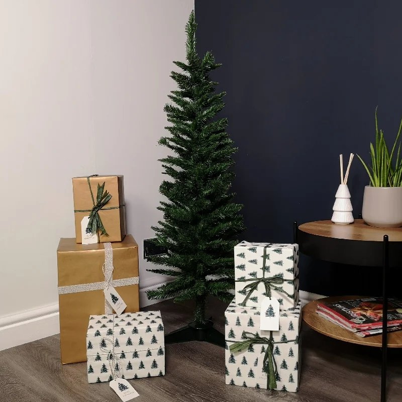 4ft (1.2m) Pencil Style Slim Artificial Christmas Tree in Green