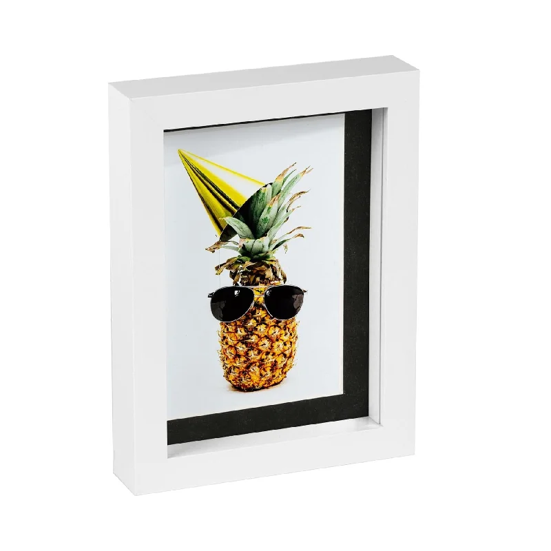 5" x 7" White 3D Box Photo Frame - with 4" x 6" Mount - by Nicola Spring