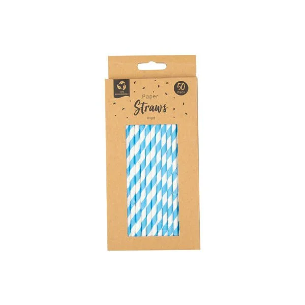 50-Pack Biodegradable Paper Drinking Straws