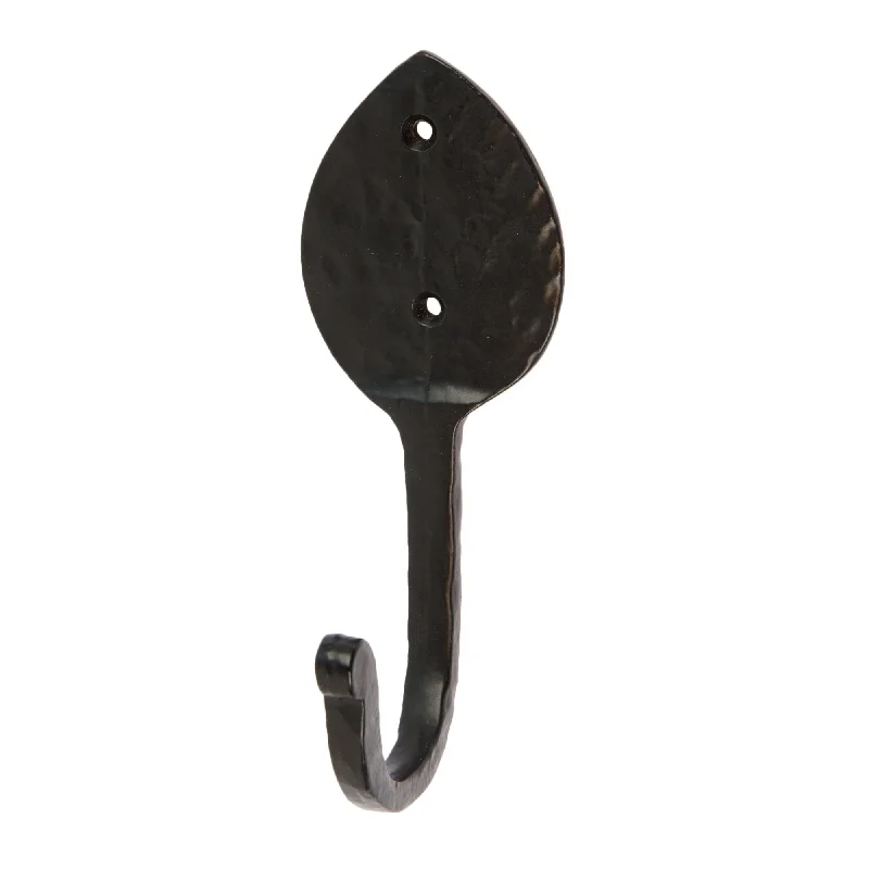 55mm x 140mm Black Arrowhead Coat Hook - By Hammer & Tongs