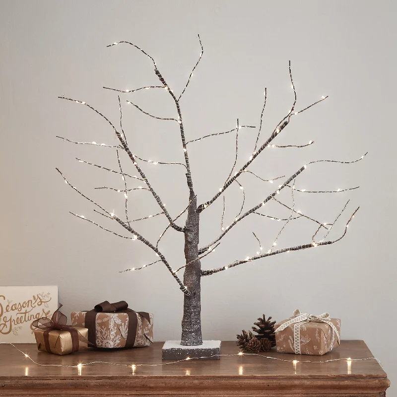 65cm Snowy Pre Lit Battery Twig Tree