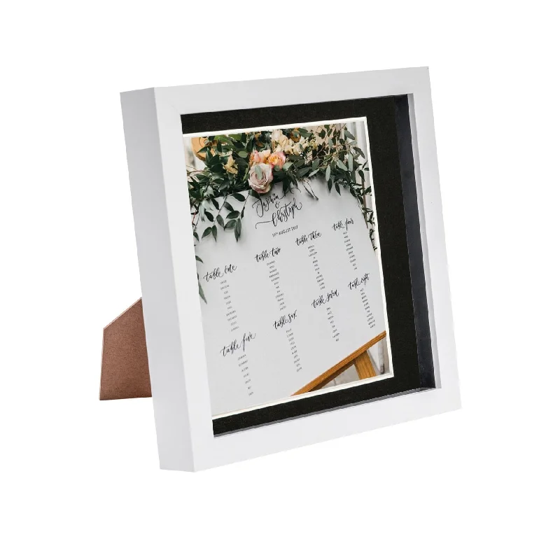 8" x 8" White 3D Box Photo Frame - with 6" x 6" Mount - By Nicola Spring