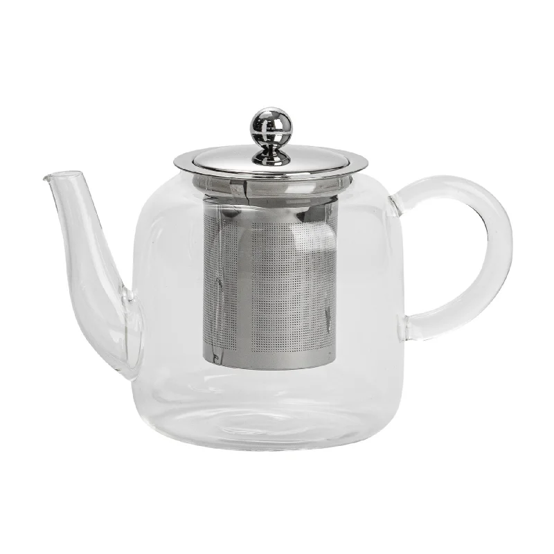 800ml Tall Glass Teapot with Stainless Steel Infuser - By Argon Tableware