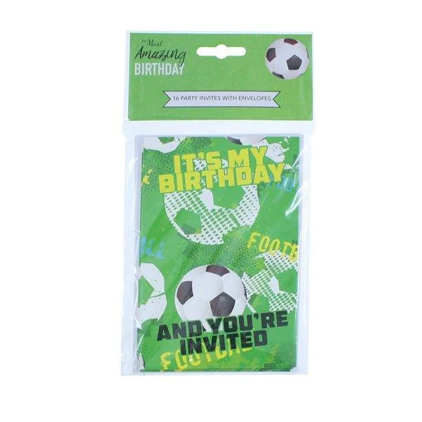 Amazing Birthday Party Invites Football 16 Pk