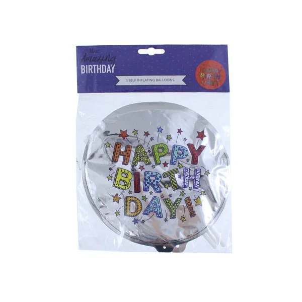 Amazing Birthday Self Inflating Balloons Blast 3 Pk