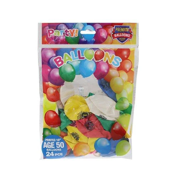 Balloons 24 Pk Age 50