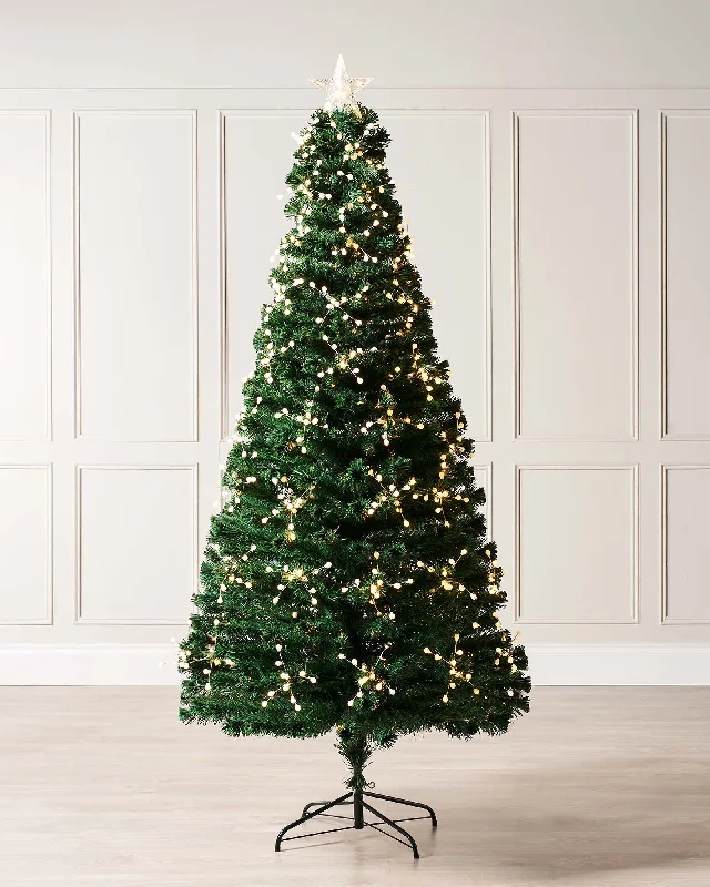 Pre-Lit Berry Cluster Fibre Optic Christmas Tree, 7 ft