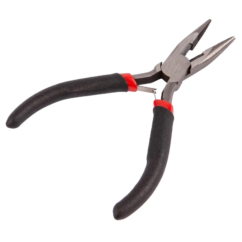 Black Mini 12cm Carbon Steel Long Nose Pliers - By Blackspur