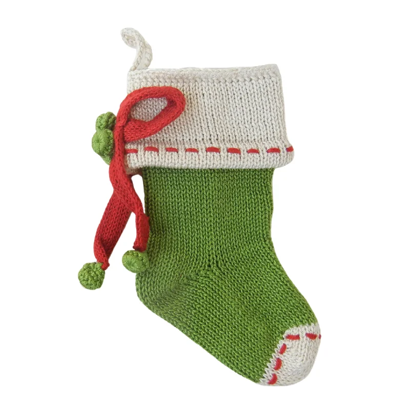 Bow Mini Stocking in Green