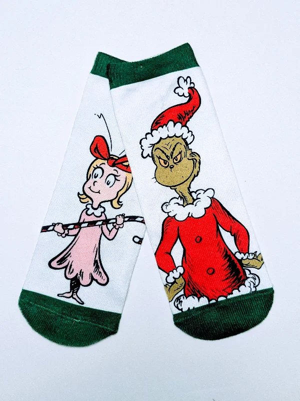 Grinch Cindy Lou Who Printed Crew Socks