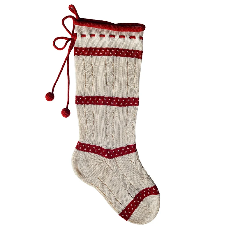 Cable-Knit Stocking with Laced Top