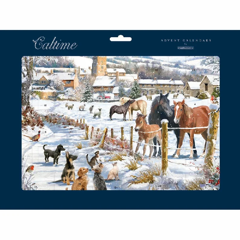 Caltime Festive Snowy Lane Traditional Christmas Advent Calendar