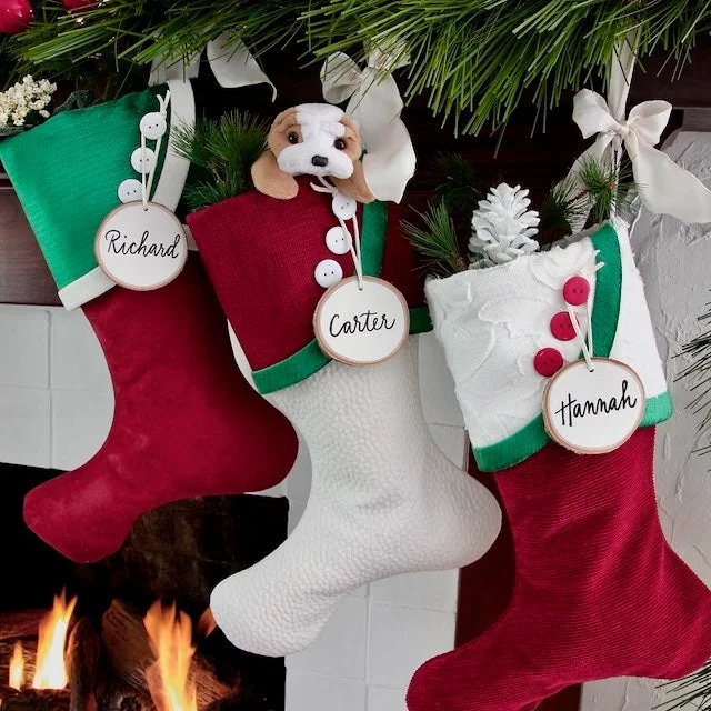 Christmas Stocking Luxury in Red and Green Christmas Decor for Elegant Traditional Christmas Stockings for the Family Xmas Stockings