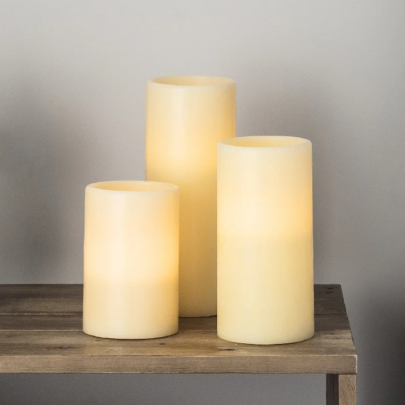 Chapel Battery LED Pillar Candle Trio