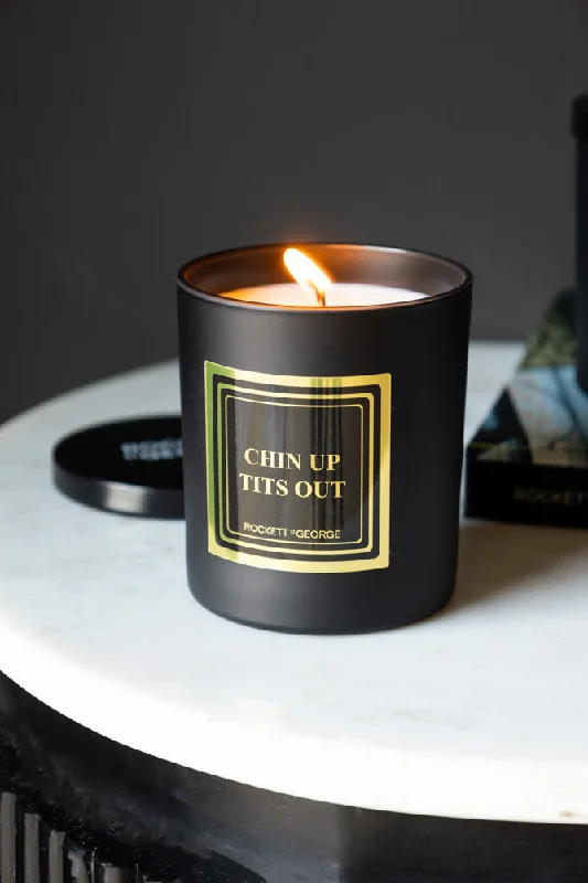 Chin Up, Tits Out Scented Candle - Leather & Tobacco