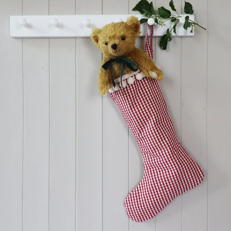 Christmas Stocking RED GINGHAM CHECKS