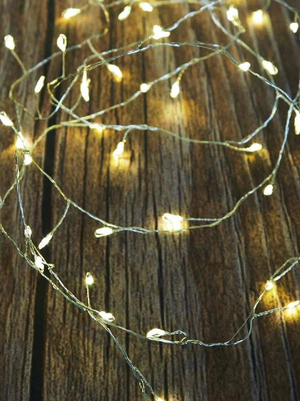 Warm White Cluster lights with Silver Cable 3m