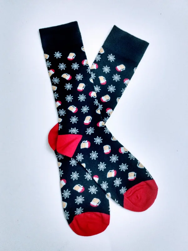 Beer Mug Snowflake Crew Socks