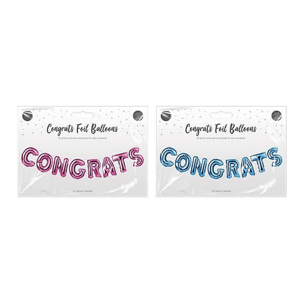 Congrats Foil Balloons Bright Metallic