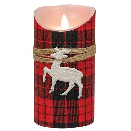 Deer Lodge LED Flicker Pillar, 3.5" x 6.75"