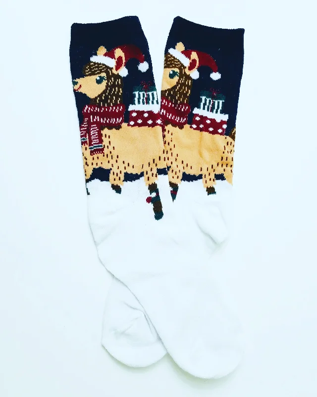 Llama Presents Crew Socks