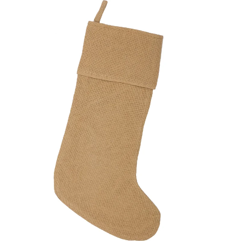 Festive Natural Burlap Stocking 11x15