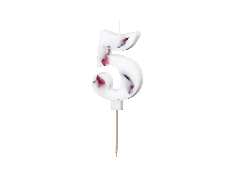 Flower Petal Number 5 Birthday Candle