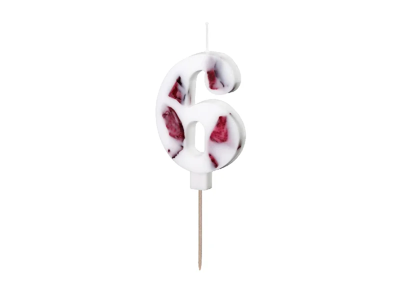 Flower Petal Number 6 Birthday Candle