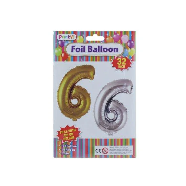 Foil Balloon 32 Inch Number 6