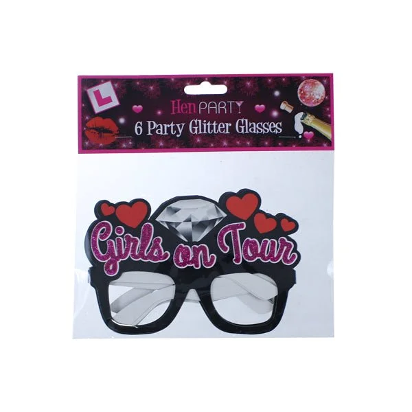 Glitter Hen Party Glasses 6 Pk