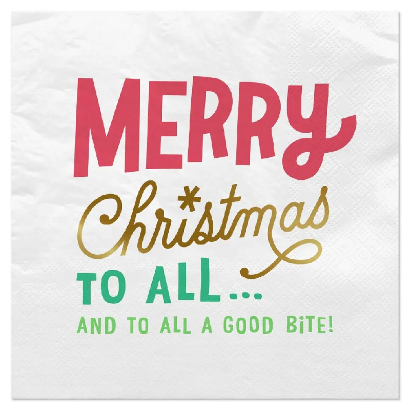 Hallmark : "And to All a Good Bite" Christmas Cocktail Napkins, Pack of 20