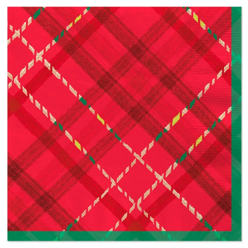 Hallmark : Holiday Plaid Dinner Napkins, Pack of 20