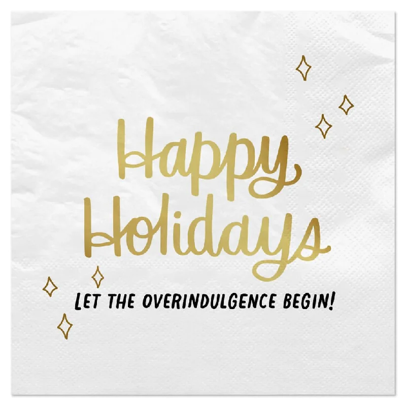 Hallmark : "Let the Overindulgence Begin!" Holiday Cocktail Napkins, Pack of 20