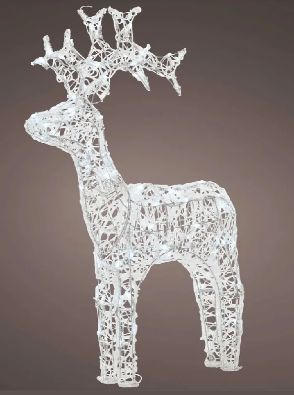 Lumineo 61cm LED Cool White Acrylic Reindeer