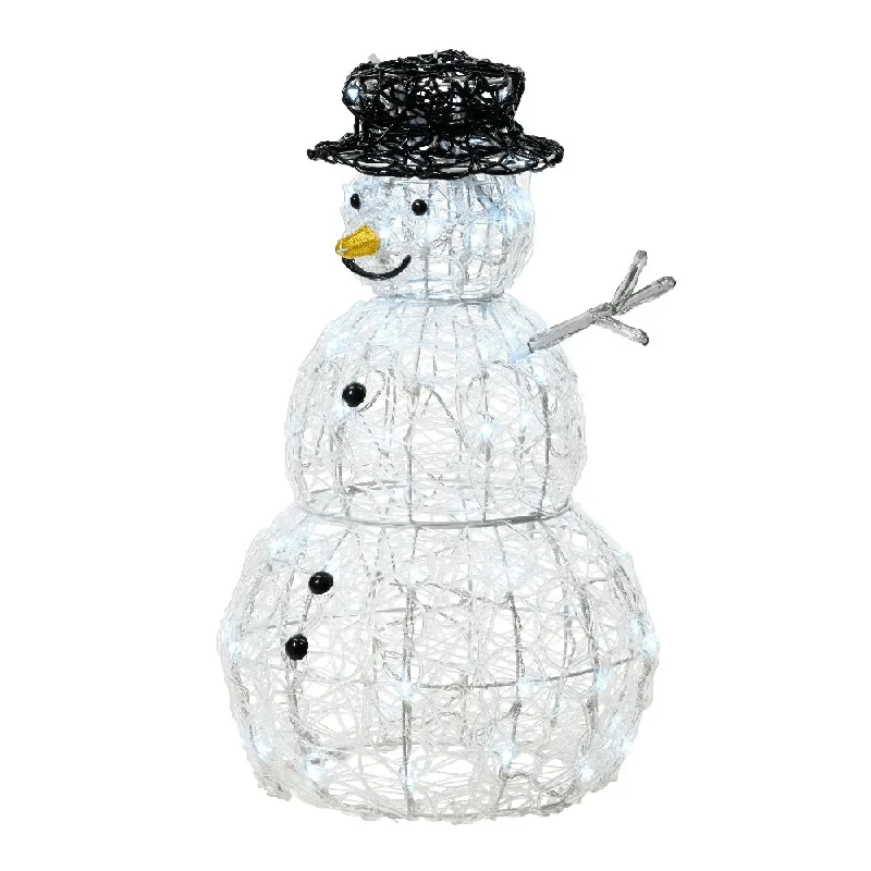 Lumineo 65cm Outdoor LED Cool White Acrylic Snowman