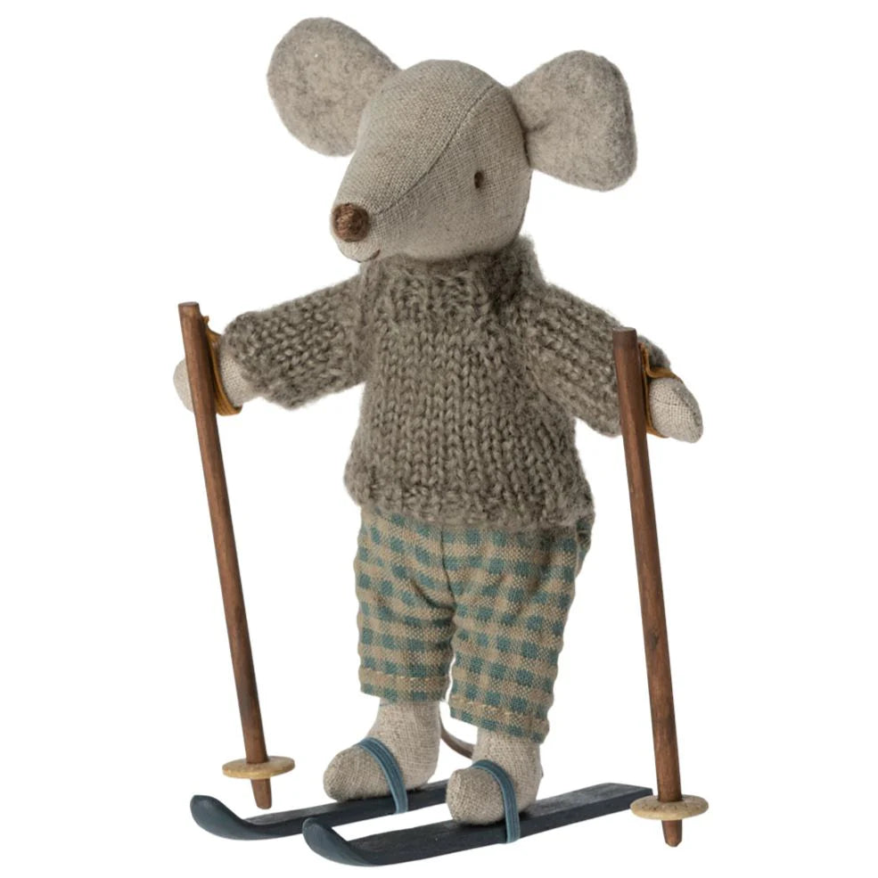 Maileg Winter Big Brother Mouse With Ski Set