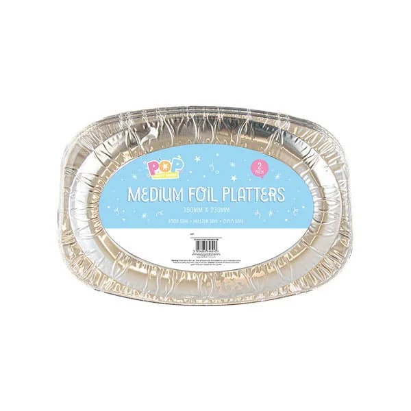 Medium Foil Platters 350x230mm 2 Pack