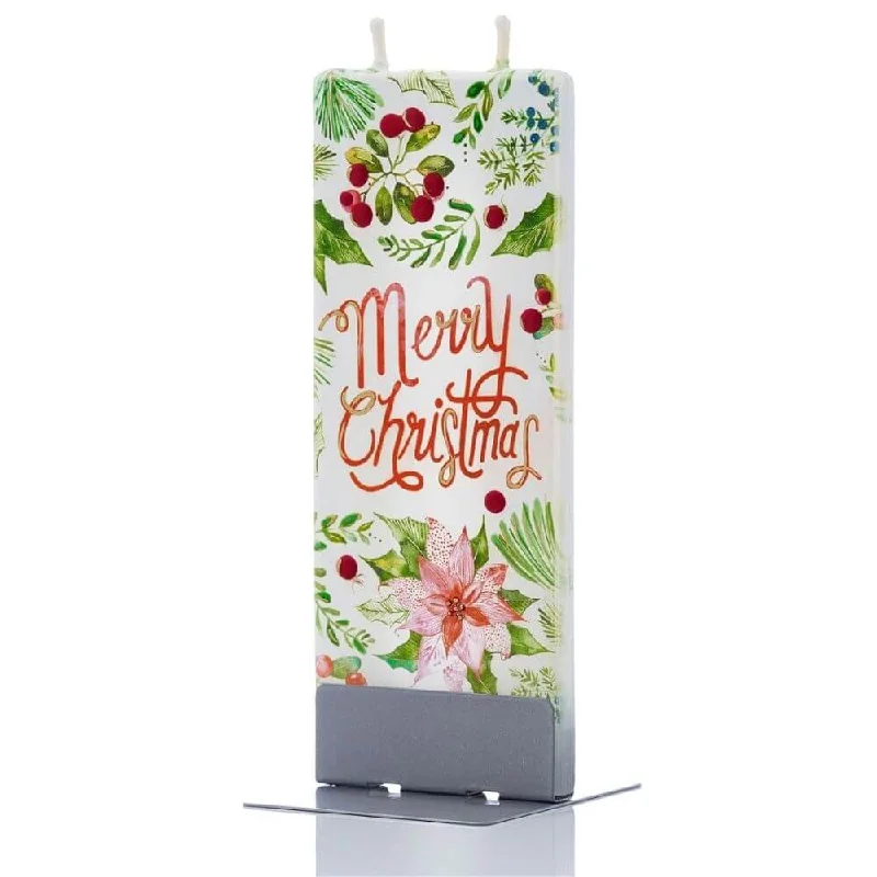 Merry Christmas Foliage Candle