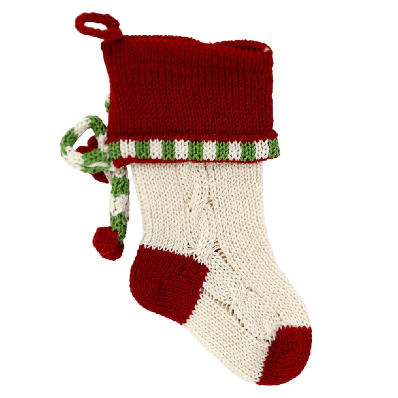 Mini Cable-Knit Bow Stocking