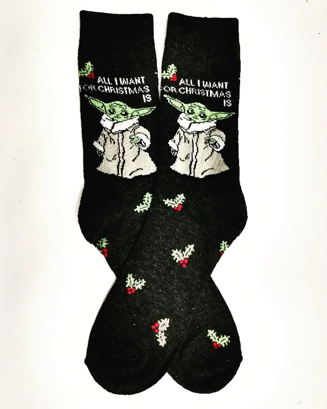 Christmas Yoda Crew Socks