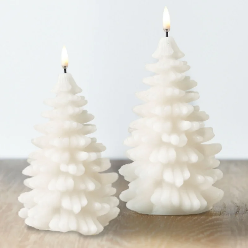 Nordic White Christmas Tree | Flameless Candle