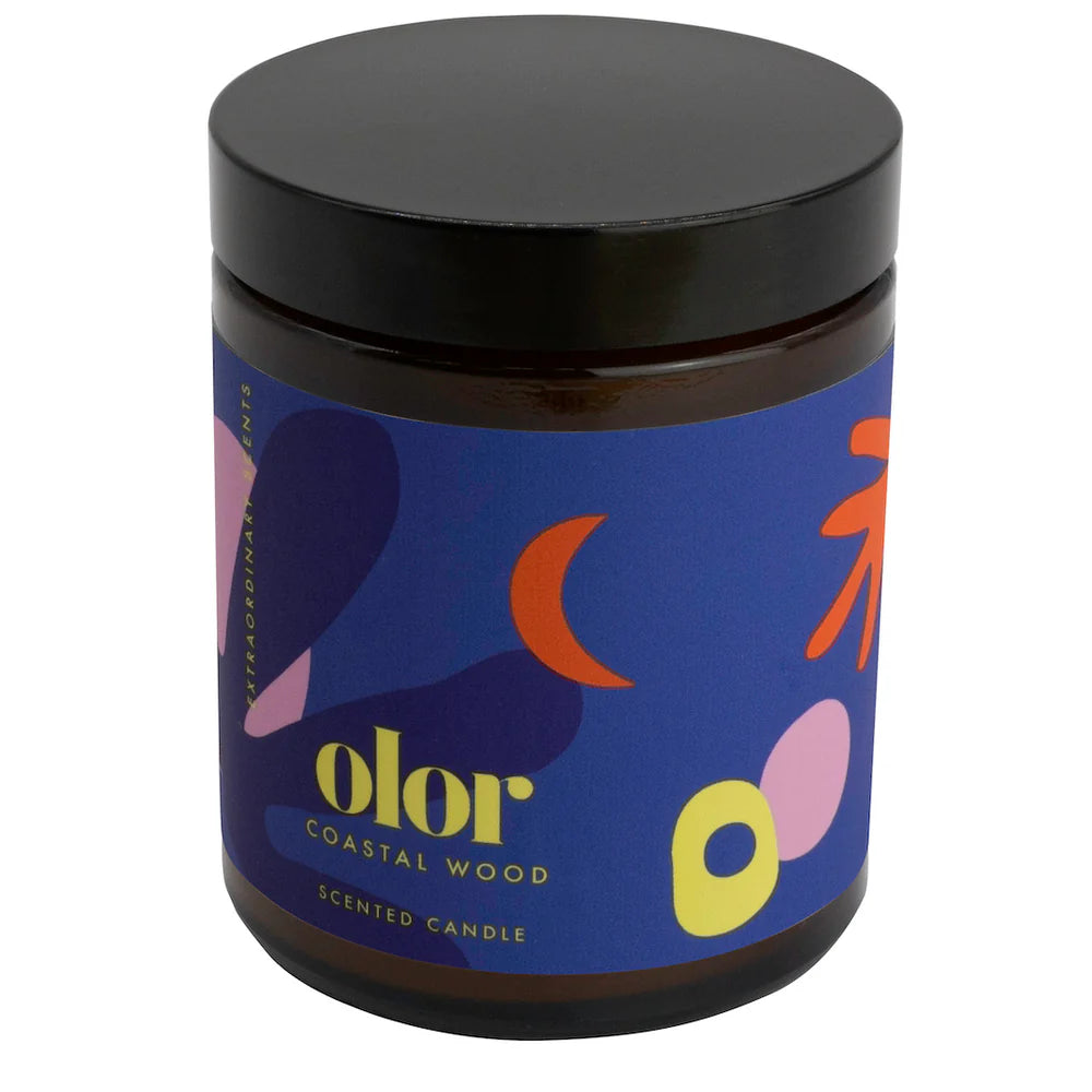 OLOR Coastal Wood Candle - 30 Hour Burn Time